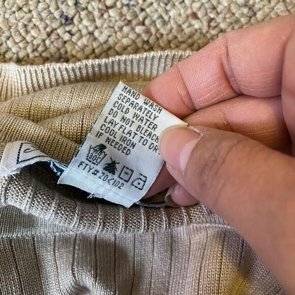 Vintage Stephanie Andrews Silk Luxury Women XL Short Sleeve Knit Top Shirt Green - Picture 4 of 7